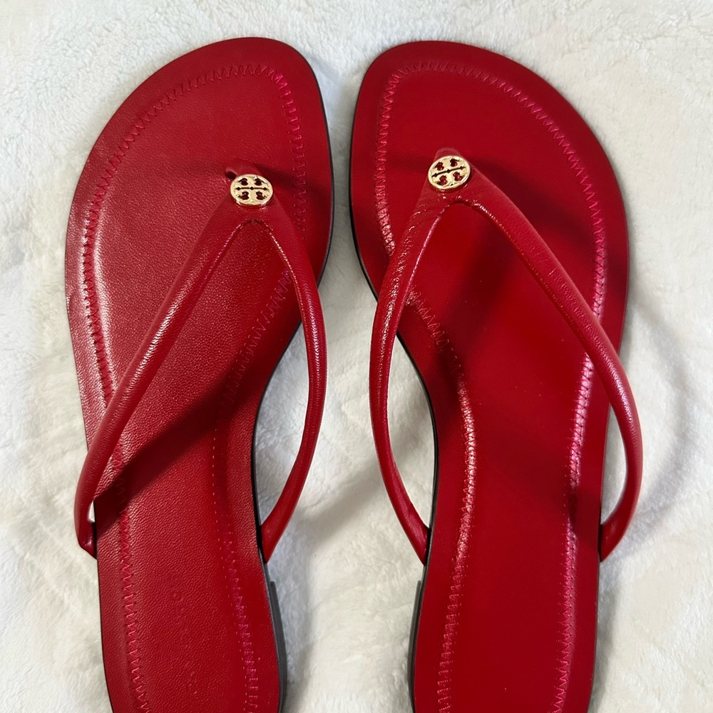 Tory Burch Red Women's Leather Sandals 6.5